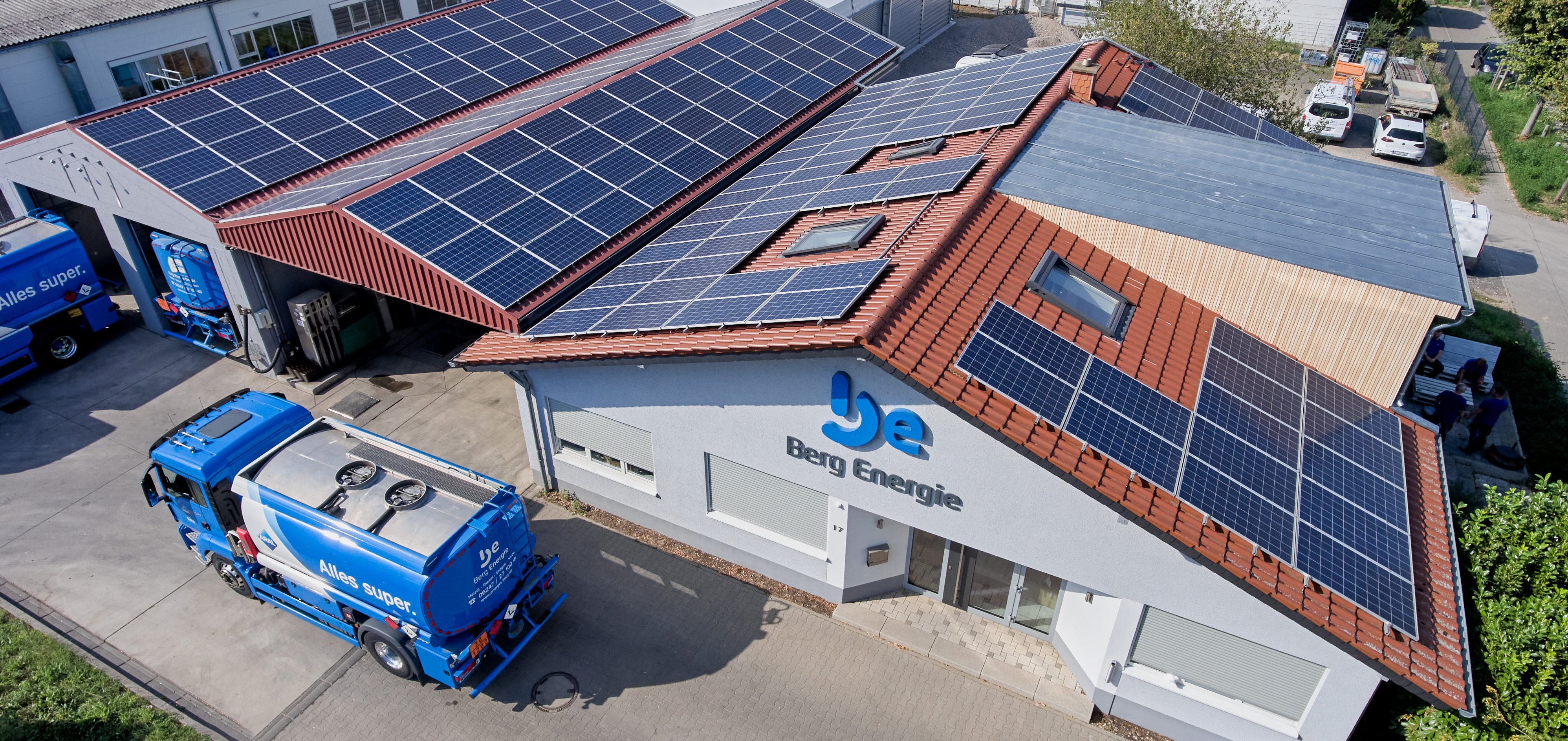 Luftbild des Firmengebäudes Berg Energie
